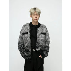 Bonsir Hip Hop Streetwear Men Jacket Vintage Gradient Coat Harajuku Cotton Cardigan jacket Top