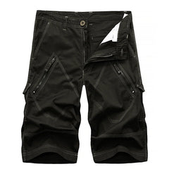 BONSIR  -  Men Cargo Shorts Bermuda Homme Male Fashion Shorts Cotton Washed Short Trousers with Zippers Drop Shipping ABZ144