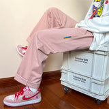 Bonsir New Autumn Straight Leg Men's Casual Pants Fashion Elastic Waist Harajuku Male Trousers