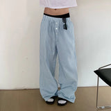 BONSIR  -  Men Striped Pants Joggers Drawstring Oversize Casual Trousers Men Streetwear 2025 Korean Style Fashion Wide Leg Pants