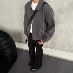 Bonsir Black padded shoulder jacket boys short, high-end men's clothing American style jacket