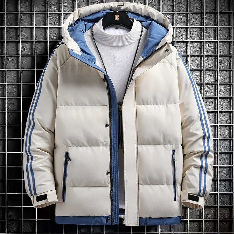 Bonsir Down Cotton Jacket Men's Autumn Winter Men's Thick Warm Hooded Jacket