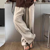 BONSIR  -  New Japanese Retro Men Casual Pants Luxury Draped Wide Leg Leisure Solid Color Straight Trousers High Quality Elegant Sweatpants