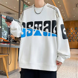 BONSIR  -  Young Style Letter Printed Sweatshirts Men's Clothing Casual O-Neck Spring Autumn American Stylish Contrasting Colors Hoodies