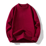 BONSIR  -  Mens Thicken Loose O Neck Solid Knit Sweaters Autumn Winter Korean Fashion All-match Undershirt Pullover Sweater Men