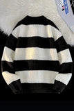 BONSIR  -  Thicken Striped Pullovers Men Autumn Winter Sweater Pullover Knit Sweatshirt Casual Tops Round Neck Long Sleeve Bottoming Shirt
