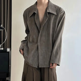 BONSIR  -  Mens Shirt Irregular Oblique Button Casual Shirt Streetwear Fashion Daily Retro All-Match Long-Sleeved Top Men'S Clothing