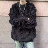 BONSIR  -  American style autumn and winter tassel fur-edged lazy style knitted sweater men's new trendy brand design niche jacket