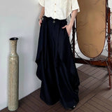 BONSIR  -  Y2k Irregular Skirt Pants Gothic Dark  Multi-Layer Casual Pants Genderless Streetwear Fashion Youth Wide-Leg Pants Unisex