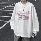 BONSIR  -  Korean O Neck High Street T Shirt Men Cotton Fashion Letter Print Trend Casual Harajuku Oversized Couples Clothing Tops Tee