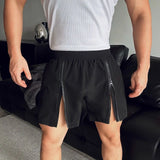BONSIR  -  New Korean Style Shorts Mens Summer Lightweight Zipper Design Shorts Male Leisure Streetwear City Walk Gym Shorts 2025