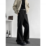 BONSIR  -  Black Suit Pants Men Fashion Society Mens Dress Pants Korean Casual Loose Straight Pants Mens Office Formal Trousers M-3XL