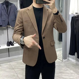 Bonsir New In Spring Autumn Male Business Blazer Coat Fashion 2024 Classic Elegant Clothes Original Clothing Men's Suit Dress Jackets