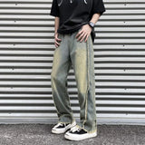Bonsir New Fashion Old Y2K Streetwear Stacked Baggy Ripped Jeans Pants Men Clothing Straight Denim Trousers