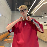 BONSIR  -  Oversized T-shirt Men Streetwear Cotton T Shirts 5XL Casual Summer New Y2k Fashion Geometric Print Tee Shirts for Men Clothing