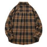 BONSIR  -  Men'S Casual Versatile Checkered Shirt Men'S Casual Loose Plaid Shirt Button Shirt Simple Fashion Everyday Chemises Hommes