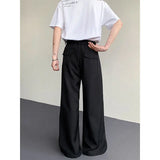 BONSIR  -  Baggy Black Suit Pants Mens Oversized Society Mens White Dress Pants Korean Loose Wide Leg Pants Mens Office Formal Trousers