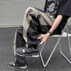 Bonsir Techwear Parachute Cargo Pants Men Patchwork Zipper Loose Casual Trousers Male Summer Streetwear Hip Hop Spliced 5XL