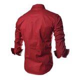 BONSIR  -  Mens Casual Slim Shirts Long Sleeve Button Down Business Formal Dress Shirt Tops Fashion Blouse Luxury Social Shirts For Men