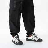 BONSIR  -  High Street Joggers Cargo Pants for Men Casual Hip Hop Pocket Male Trousers Sweatpants Streetwear Ribbons Techwear Pants
