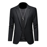 BONSIR  -  New Men's Slim Fit Blazer Big Size Wedding Suit Jacket Business Casual Single Breasted Office Sport Formal Lounge Suit Jacket