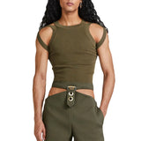 Bonsir Fashion Streetwear Men Summer Sleeveless Solid Tank Tops Solid O Neck Hollow Out Knitted Vest Sexy Mens Popular O Neck Pullovers