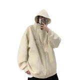 Bonsir Oversize heavy cardigan sweatshirt men spring and autumn high end trendy brand handsome street American retro hooded jacket Y2K