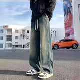 BONSIR  -  Jeans for men in spring and autumn new styles for teenagers straight tube  loose fit American style high street hanging cas