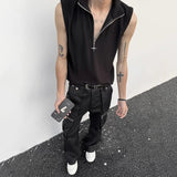 Bonsir Mens Vest Five-Pointed Star Shoulder Pad Vest Spring/Summer Streetwear Fashion Sleeveless T-Shirt Old Money Men'S Clothing