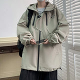 Bonsir Spring  Mens Pockets Jackets  Hip Hop Harajuku Streetwear Fashion Hooded Loose Coats Outwear Plus Size M-8XL