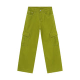 Bonsir Spring Washed High Street Men's Jeans Multiple Pockets Cargo Trousers Straight Wide Leg Male Denim Pants