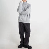 Bonsir Mens Sweater Casual Knitted Sweater Autumn Streetwear Warm Soft Comfortable Daily Versatile Long Sleeve Tops Men'S Clothing