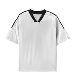 BONSIR  - Summer Short Sleeved T-shirt Men Oversized Fashion V-neck T Shirt Men Streetwear Korean Loose Pullover T Shirt Mens Top M-3XL