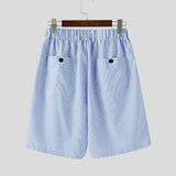 BONSIR  -  Men Striped Shorts Button Oversize Summer Joggers Casual Men Bottoms Streetwear Pockets 2025 Leisure Male Shorts S-5XL