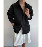 BONSIR  -  Fashion Loose Men's Printed Casual Long-sleeve Shirt. Single-button Street Style Spring and Autumn Top. M-5XL