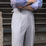 BONSIR  -  Mens Trousers Business Imitation Wool Casual Pants Streetwear Fashion British Business Straight Pants Men'S Clothing 2025 New