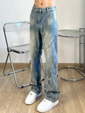 Bonsir With Pockets Straight Men's Jeans Trousers Bootcut Man Cowboy Pants Punk Flared Original Luxury 2024 Fashion Y2k Vintage Classic