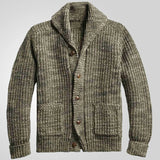 BONSIR  -  New Men's High Quality Autumn and Winter Knitted Fashion Sweater Single-breasted Lapel Pocket Casual Cardigan Sweater Coat
