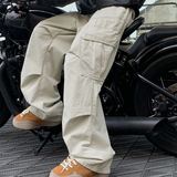 BONSIR  -  Autumn Big Pocket Men's Cargo Pants Japanese Y2k Harajuku Loose Straight Wide Leg Trousers Baggy Pants Man Hip Hop Sweatpants