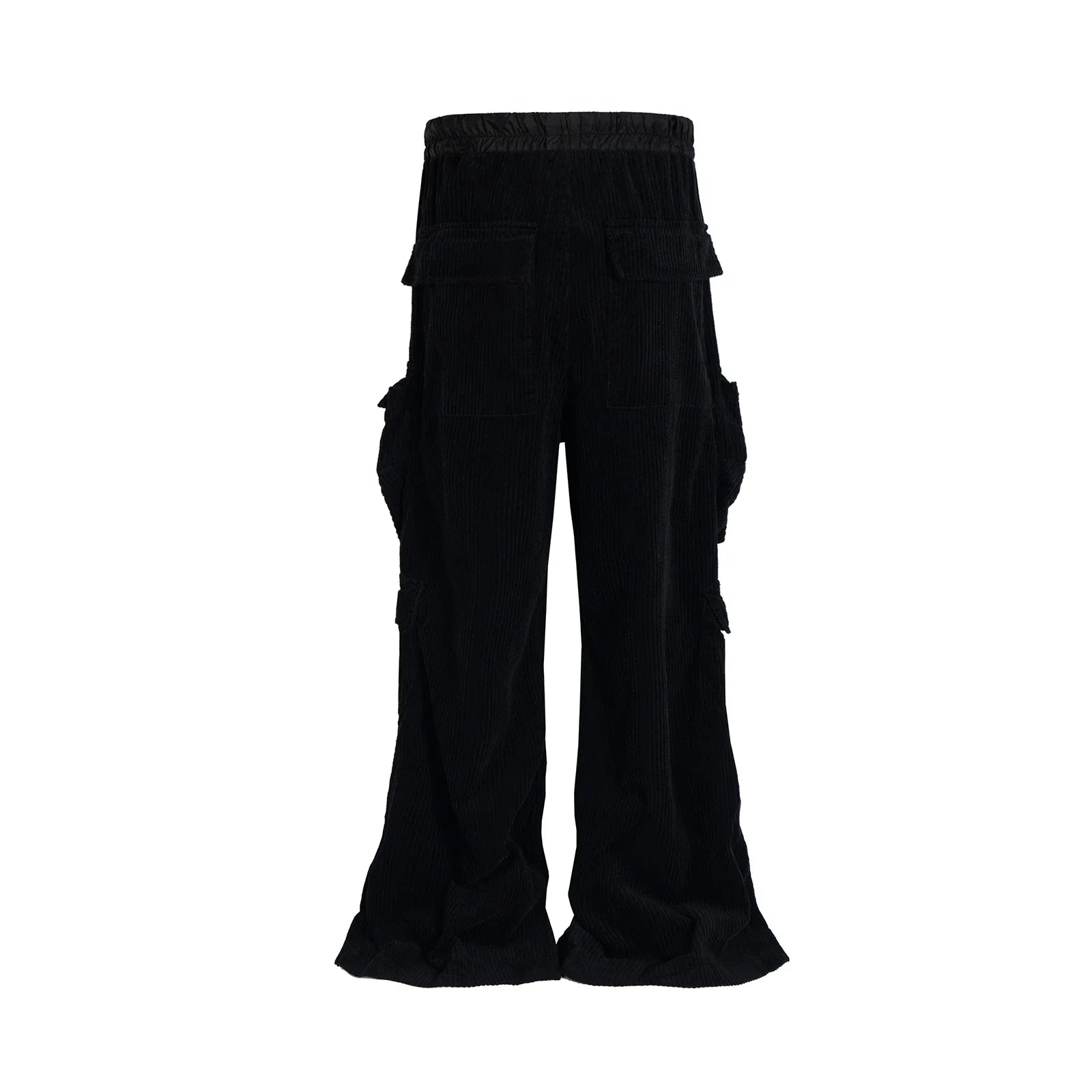 Bonsir Wide Leg Corduroy Pocket Baggy Cargo Pants for Men and Women Drawstring Streetwear Ropa Hombre Straight Trousers