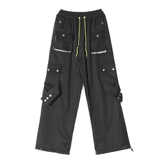 Bonsir American Style High Streetwear Multi Pocket Men Cargo Pants New Trendy Loose Straight Sweatpants