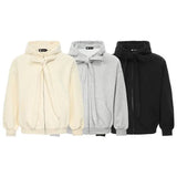 BONSIR  -  new American retro strap design hooded sweatshirt men and women loose casual cleanfit hoodie cardigan gengar rengoku