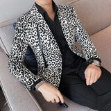 Bonsir Fall New Mens Blazers Casual Suit Jacket Classic Mens Leopard Print Blazer Fashion Sexy Wedding Blazer Tuxedo Masculino
