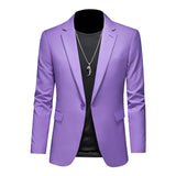 BONSIR  -  New Men's Slim Fit Blazer Big Size Wedding Suit Jacket Business Casual Single Breasted Office Sport Formal Lounge Suit Jacket