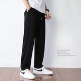BONSIR  -  Summer Straight Pants Men's Loose Thin Section Drape Ice Silk Pants Wide Leg Sports Pants Casual Pants Fits