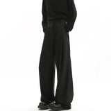BONSIR  -  Grey Black Suit Pants Men Oversized Society Mens Dress Pants Korean Casual Loose Wide Leg Pants Mens Office Formal Trousers