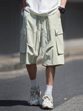 BONSIR  -  Men's Casual Elastic Waist Shorts Fashion Loose Vacation Thin Sweatpants Korean Wide Loose Short Pants Male Streetwear