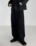 BONSIR  -  Autumn Winter Men's Cotton Wide Leg Floor Suit Pants Korean Casual Loose Straight  Thicken Full Length Trousers Male Keep Warm