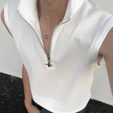 Bonsir Mens Vest Five-Pointed Star Shoulder Pad Vest Spring/Summer Streetwear Fashion Sleeveless T-Shirt Old Money Men'S Clothing