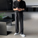 BONSIR  -  Men Autumn and Winter Knitted Cardigan Long-sleeved Sweater, Fashionable Single-breasted, Advanced Sense, Pure Color, Loose Coat